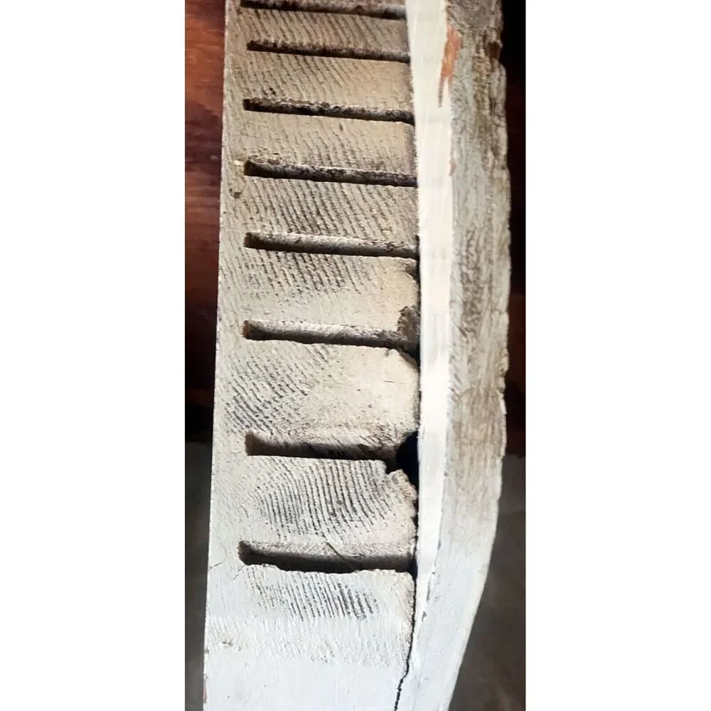Vintage Farmhouse Wooden Hanging Knife Holder Cherry Design Holds 8 See Pic.